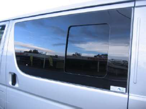 van windows with tinted film van windows with tinted film.